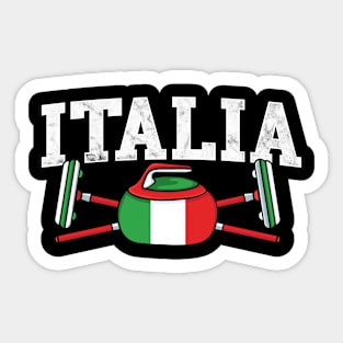 Italy Curling Broom ice Sports Italia Italian Flag Curling Sticker